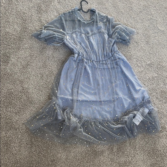 NWT gray blue star and moon embellished dress - Picture 3 of 7